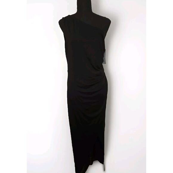 NWT! Sarin Mathews One Shoulder Dress Black Size Large MSRP $60 - Picture 7 of 13